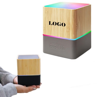 Bamboo Bluetooth Speaker With RGB Lights