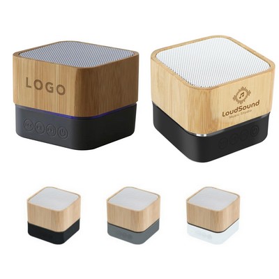 Mini Square Bamboo Wood wireless Speaker