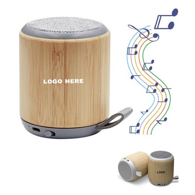 Portable Vintage Mini Bamboo Wireless Speaker for Camping Travel